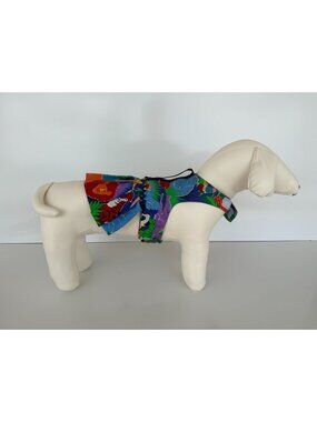 Handmade Small Dog Adjustable Dress Outfit w Harness Vibrant  Jungle Print